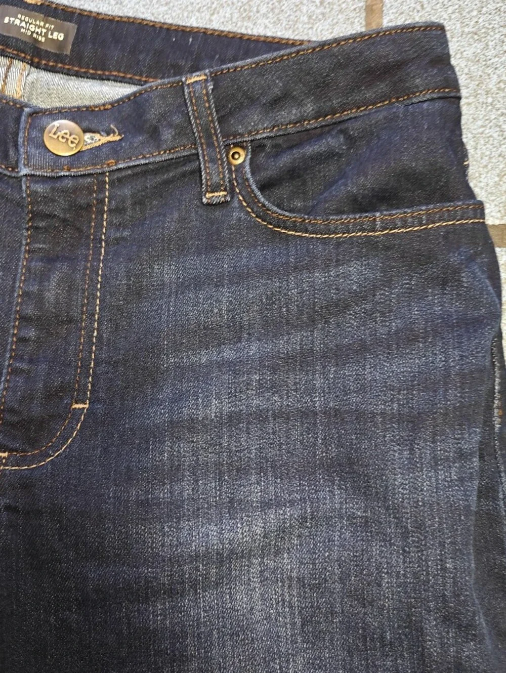 Lee Dark Straight Leg Mid Rise Indigo Women’s Straight-Leg Jeans Size 12